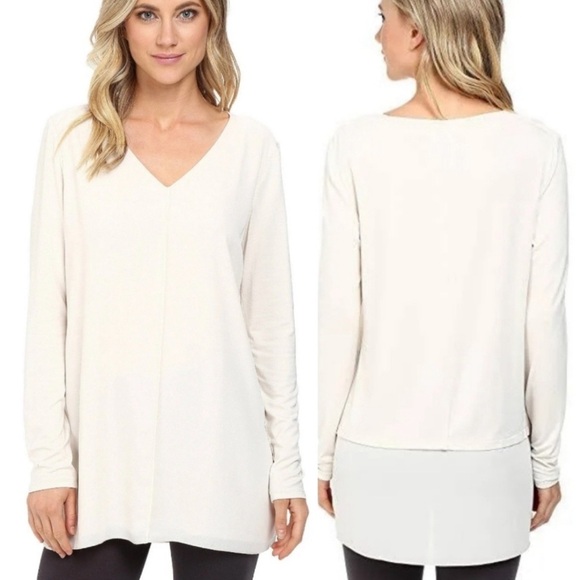 Lysse Tops - Lysse Women's V-Neck Long Sleeve Modal Blend Gauzy Shirt Blouse Size Medium